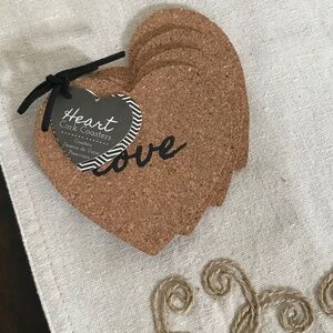 Coasters Kate Aspen Cork with Love Written on Each